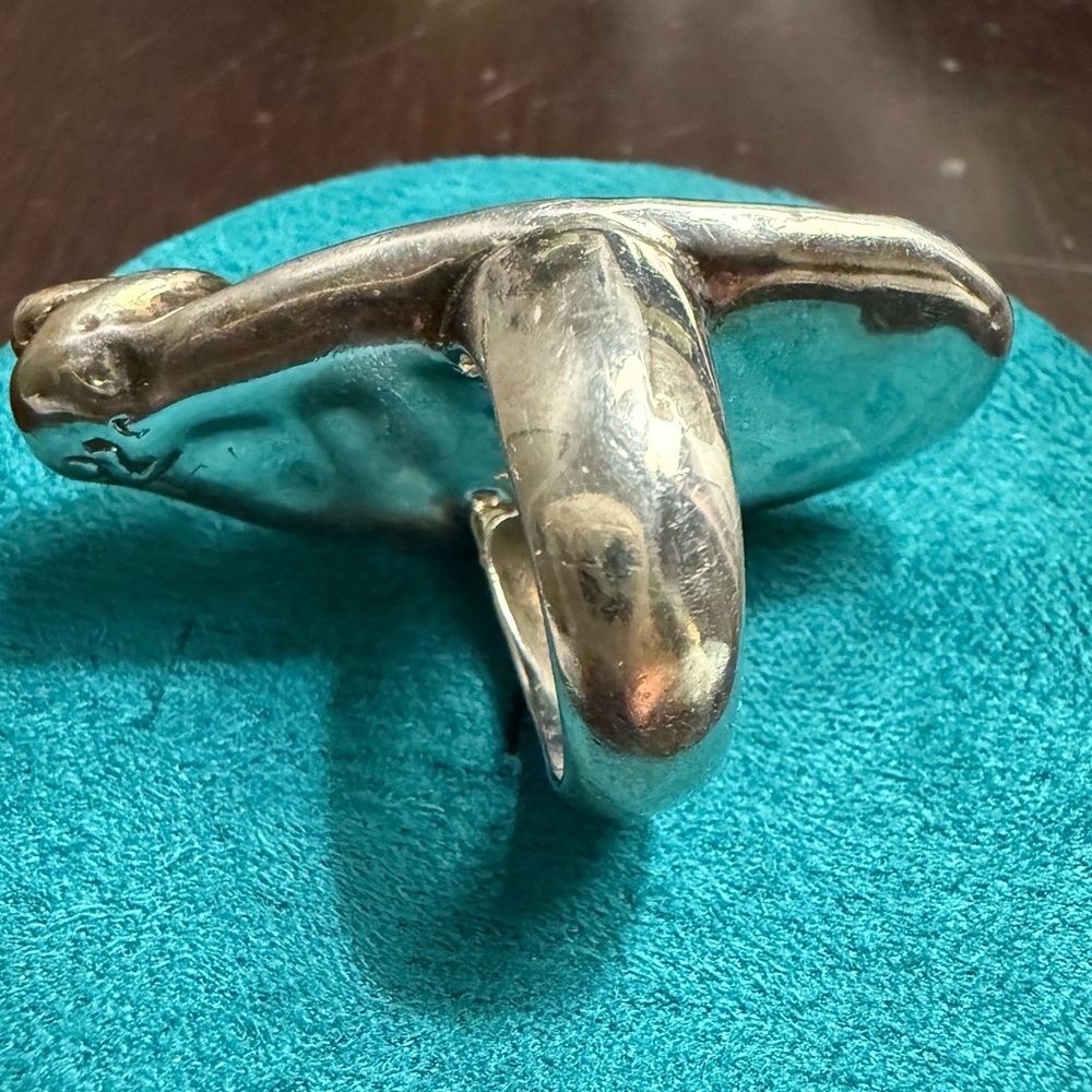 925 silver and black onyx signed handcrafted statement ring. - Picture 5 of 5